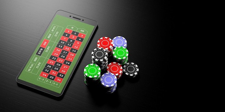 Pengguna mengoperasikan taruhan melalui smartphone dengan tampilan modern